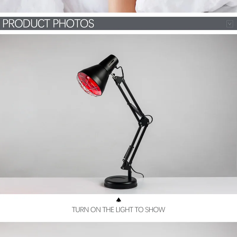 Iron long lamp arm folding infrared therapy table lamp supports OEMODM factory direct sales the best price