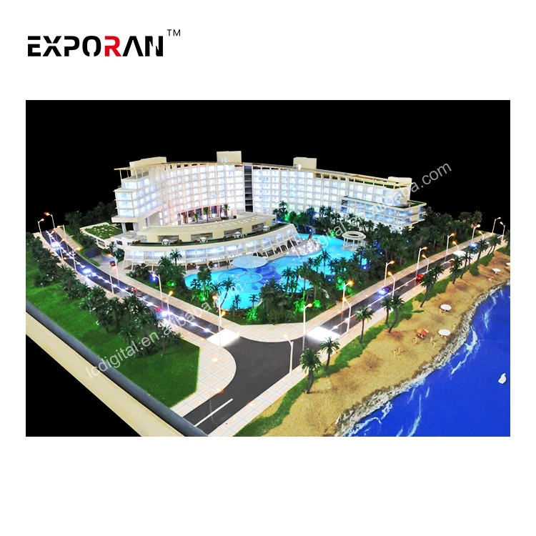 Реалистичная архитектурная модель производителя пляжного отеля Санья в Китае модель дизайна отеля