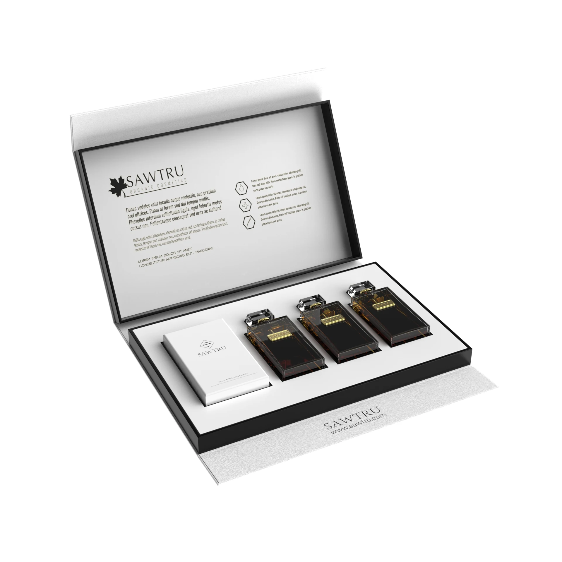 Flap Lid Packaging Cardboard Bespoke Custom Magnetic Closure Perfume bottle Gift Box With SABER Certificate