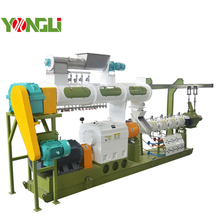 Electric Motor 1-2T/h Fish Feed Production Line Extruder for Sale Turnkey Solution EPC
