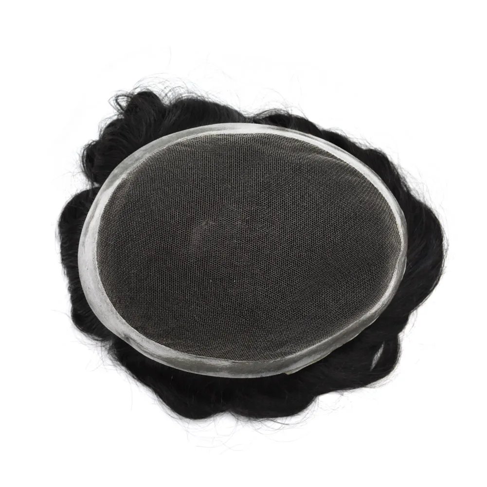 AU Factory Short high quality 100% Remy Hair Glue Wig PU Swiss lace Natural Hairline Australian Hair Loss for men