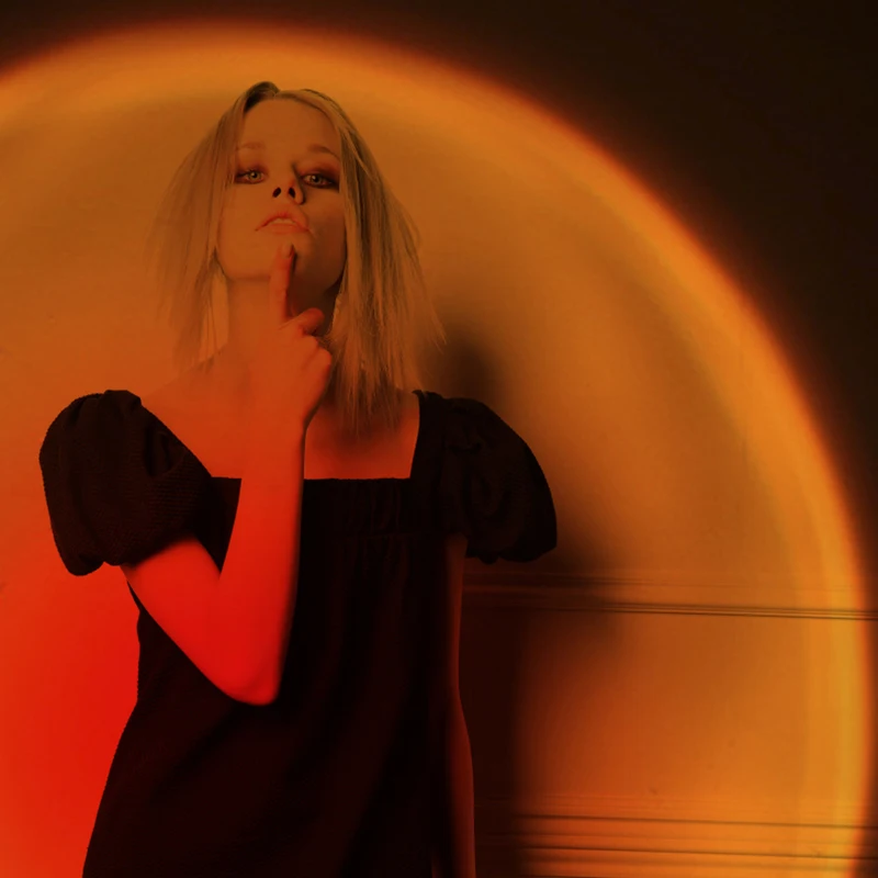 
AC Power 10W LED 31CM Aluminium Mini Rainbow Projector Light Projection Sunset Lamp 