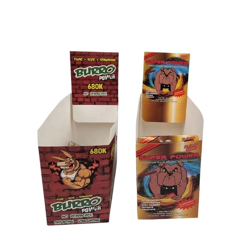 Hot Sale Male Female Enhancement Pills Packaging Blister Paper Cards 3d Box Burro Customized