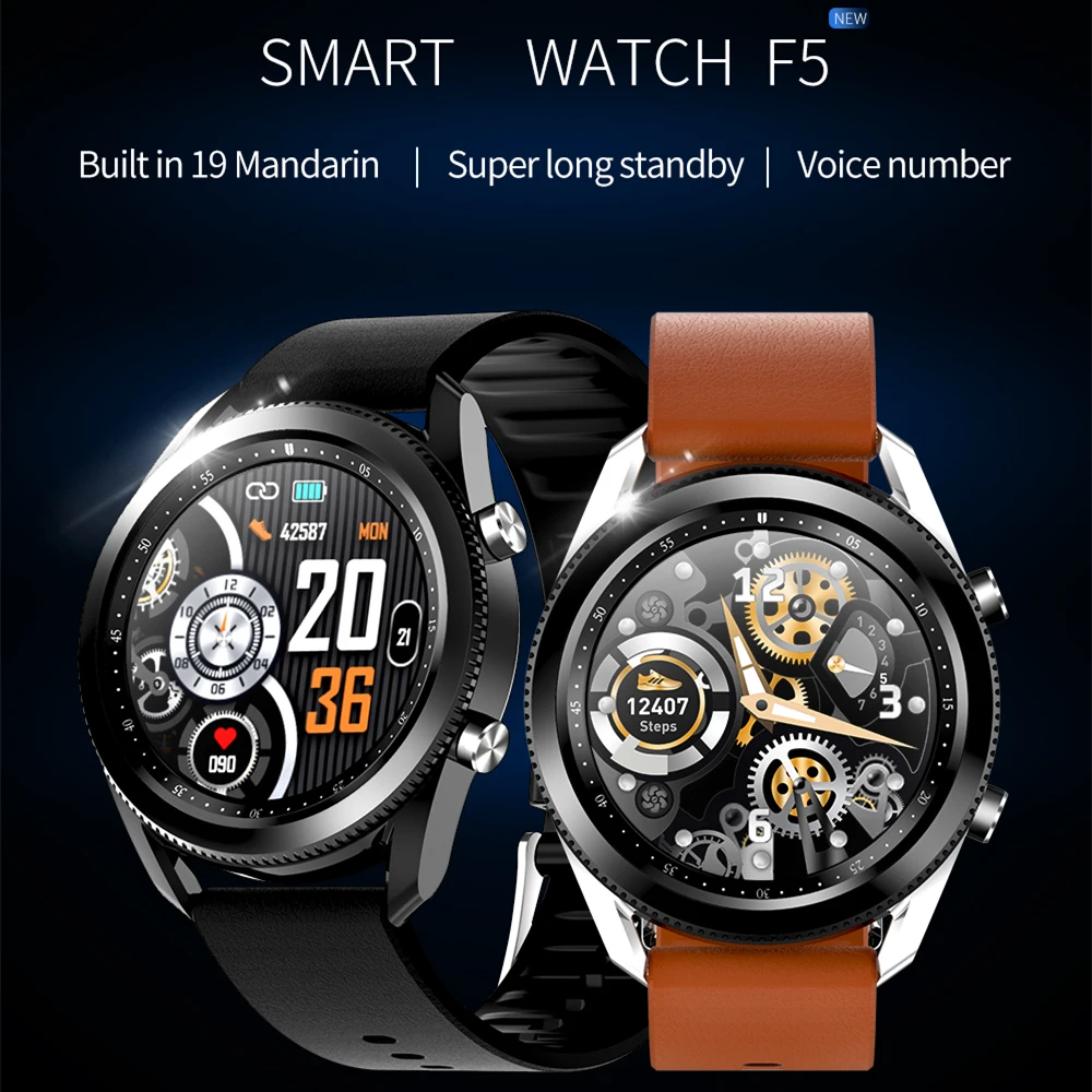 Newest F5 Smart Watch With Precision Rotatable Bezel Watches BT call Play Music IP68 Waterproof Smartwatch for Men
