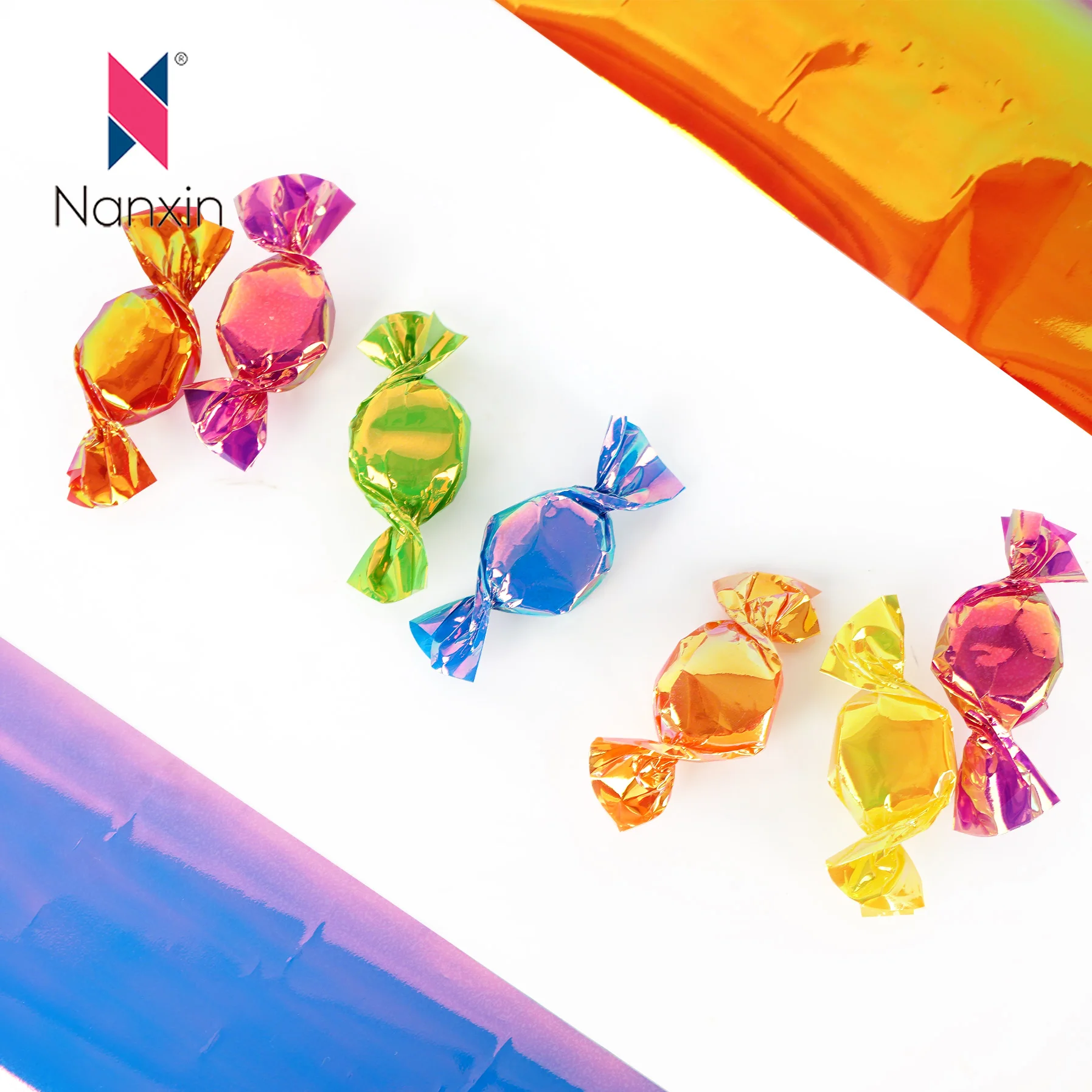 Transparent Soft Moisture Proof Rainbow Iridescent Film for Lamination Candy Wrapping and Sequin glitter Making Twist Film