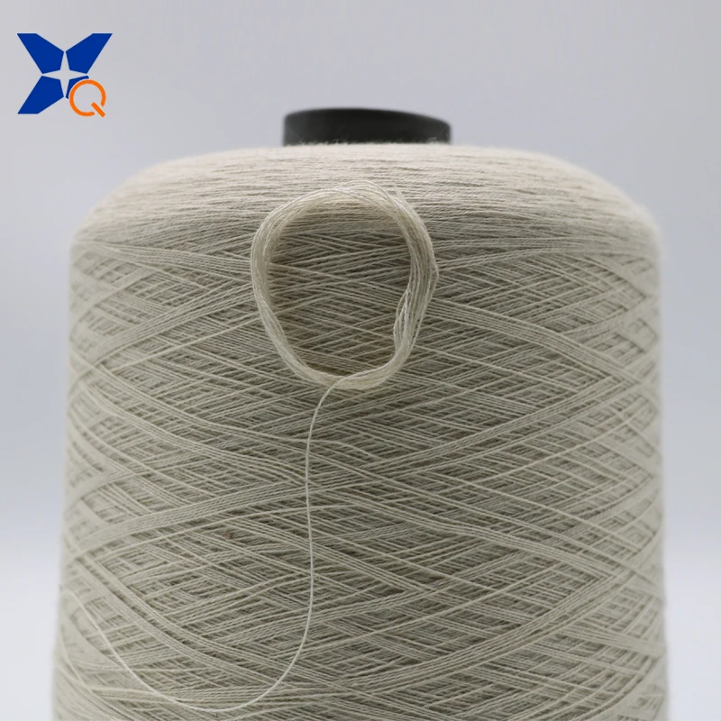 10% stainless steel staple fiber Ne21/1ply  blended with 90% polyester fiber creamy white conductive for stainless steel fabric
