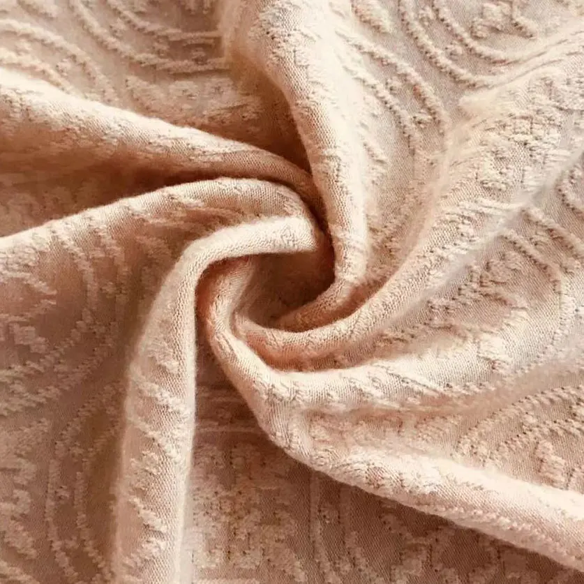 Factory Direct Sales Fancy Pattern Rayon Polyester Nylon Spandex Knit Jacquard Fabric For Fashion Cloth