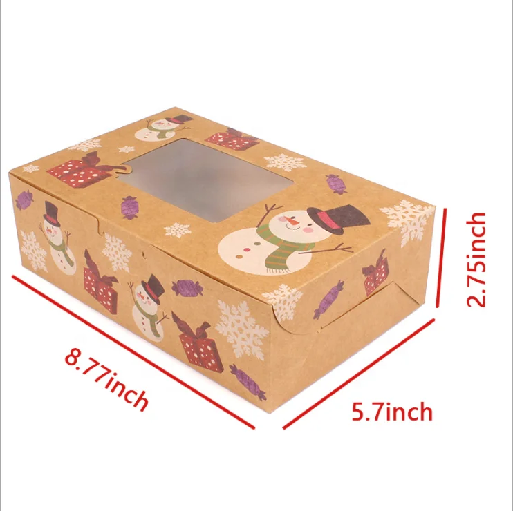 2021 New Design Christmas Candy Gift Box Packaging Cake Box Cookie Box Eve Packing Christmas Cardboard Service Customized Size