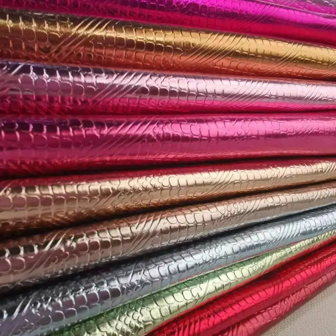 Customized printed PU Faux Artificial Leather Fabric for Shoe Upper Bag Handbag