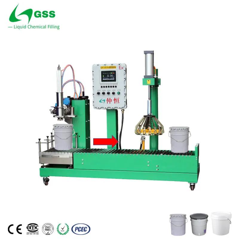 GSS 10-30L semi automatic asphalt coating paint resin curing agent lubricant ink diluent edible oil chemical filling machine