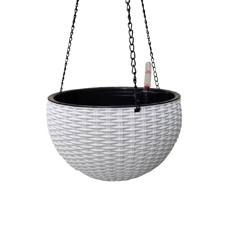Оптовая продажа декоративные домашние балконные садовые горшки для растений цветов пластиковые подвесные корзины на открытом воздухе