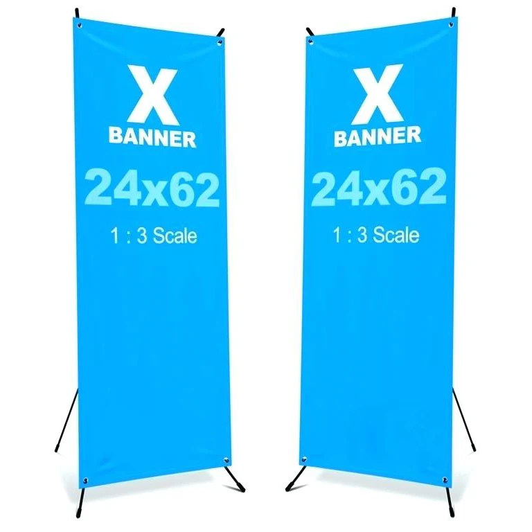 All Kinds Size X Banner Customized Graphic Outdoor Banner RJ Full Color Printing CMYK Digital Printing X Stand Display Banner