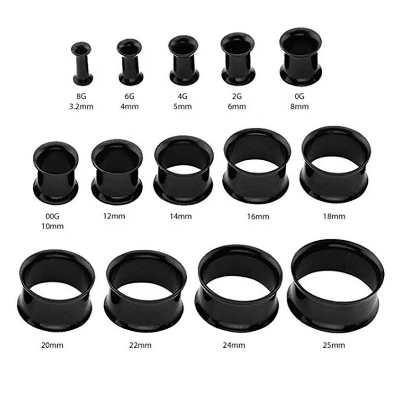 Ear Tunnel Gauges Externally Threaded Flared Ear Expander Piercing Jewelry Stainless Steel Earrings Punk GRS Unisex Roll 316