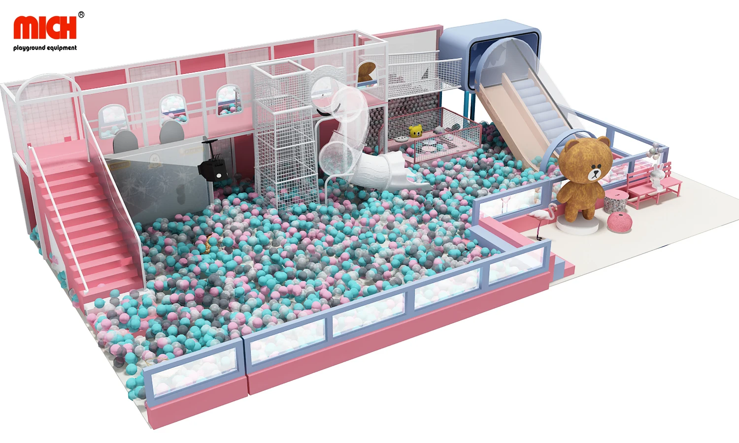 Kids Indoor Play House Ball Pool With Interactive Game Projector