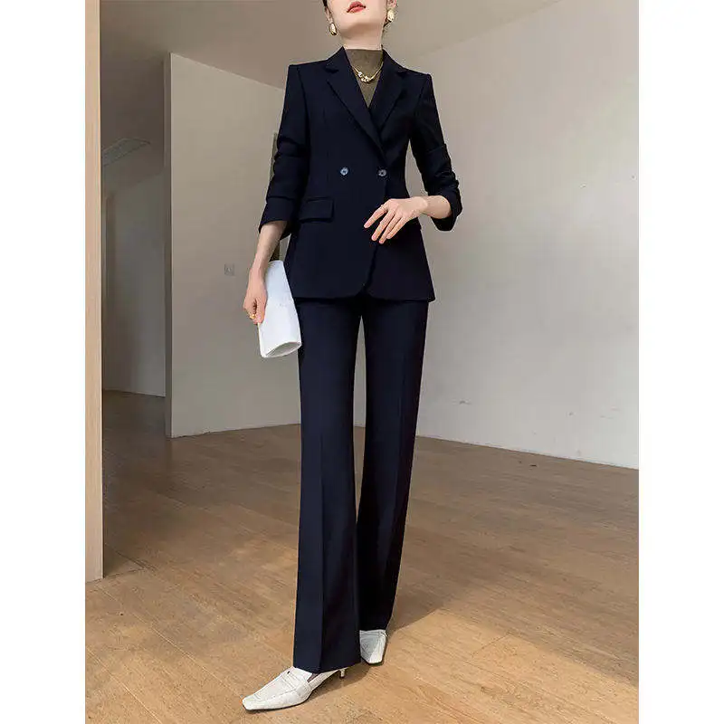 Women Autumn New Arrivals Ladies Elegant Solid Color Suits Set For Women Coat And Pants Set Business Suits