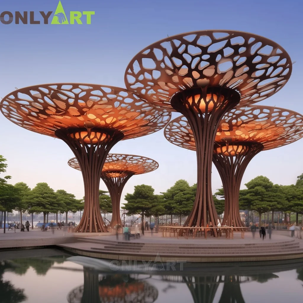 Outdoor Abstract Stainless Steel Large Metal Tree Sculpture