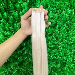 Belle  Hair Cuticle Aligned Super Double Drawn Machine Weft hair extension Silky Straight  bundle