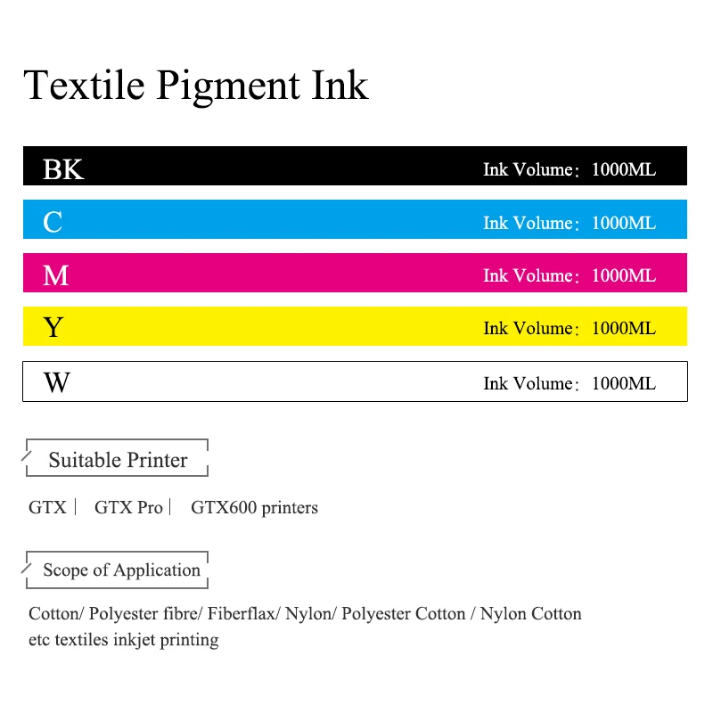 High Quality GTX Ink For Brother GTX Pro GTX600 Printer Textile Pigment Ink For Brother Printer DTG Ink For Brother
