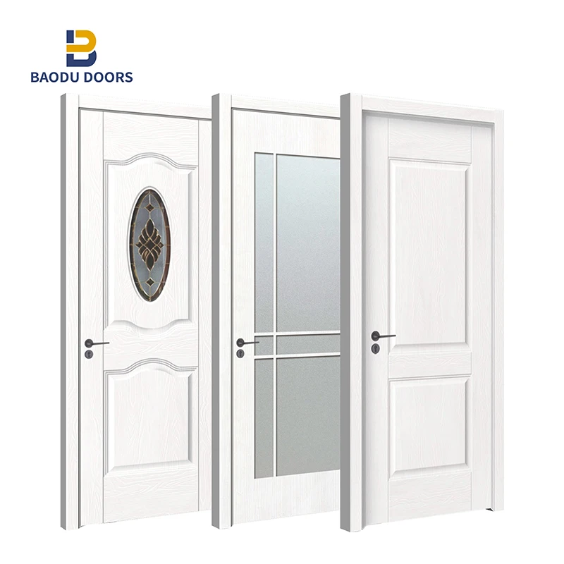 Cheap solid wood door house interior door white teak wood carving doors