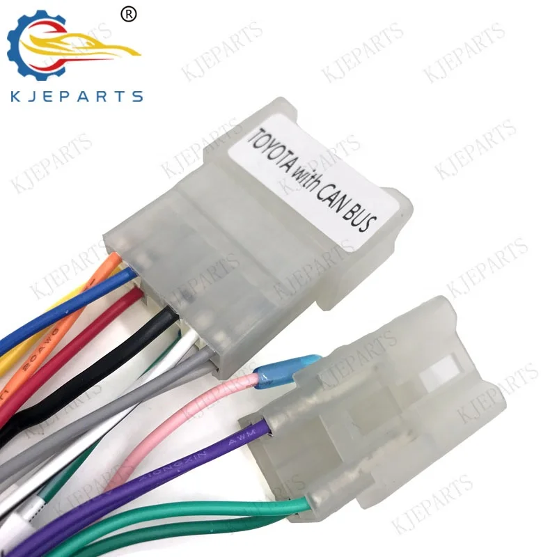 Auto Parts 16 Pin Adapter Power Complete Wiring Harness with Canbus for Toyotas Car Radio Android Player