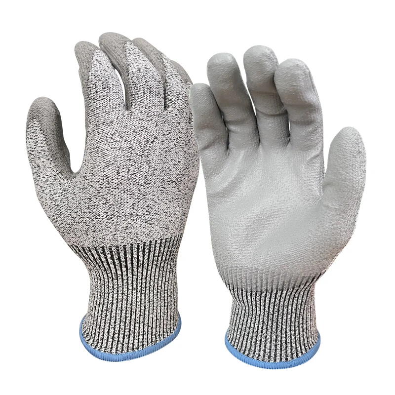 XINGYU wholesale cut resistant gloves PU palm dipped hppe spandex liner anti-cut level 5 safety working gloves