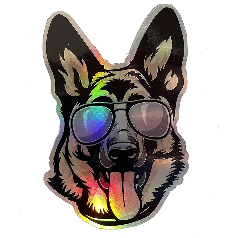 Custom Design Hologram Rainbow Effect Stickers UV Resist Vinyl Holographic Waterproof Die Cut Sticker Decal For Outdoor Use Car