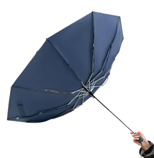 Роскошный зонт на заказ с логотипом Светоотражающая полоса автоматическое открытие с 3 складными кнопками