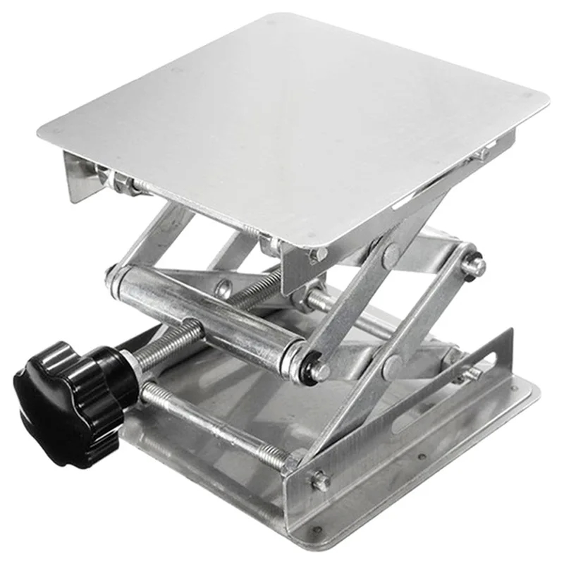 100*100mm Hand Lifting Stainless Steel Mini Vertical Lift Table Scissor  Laboratory Support Jack Platform