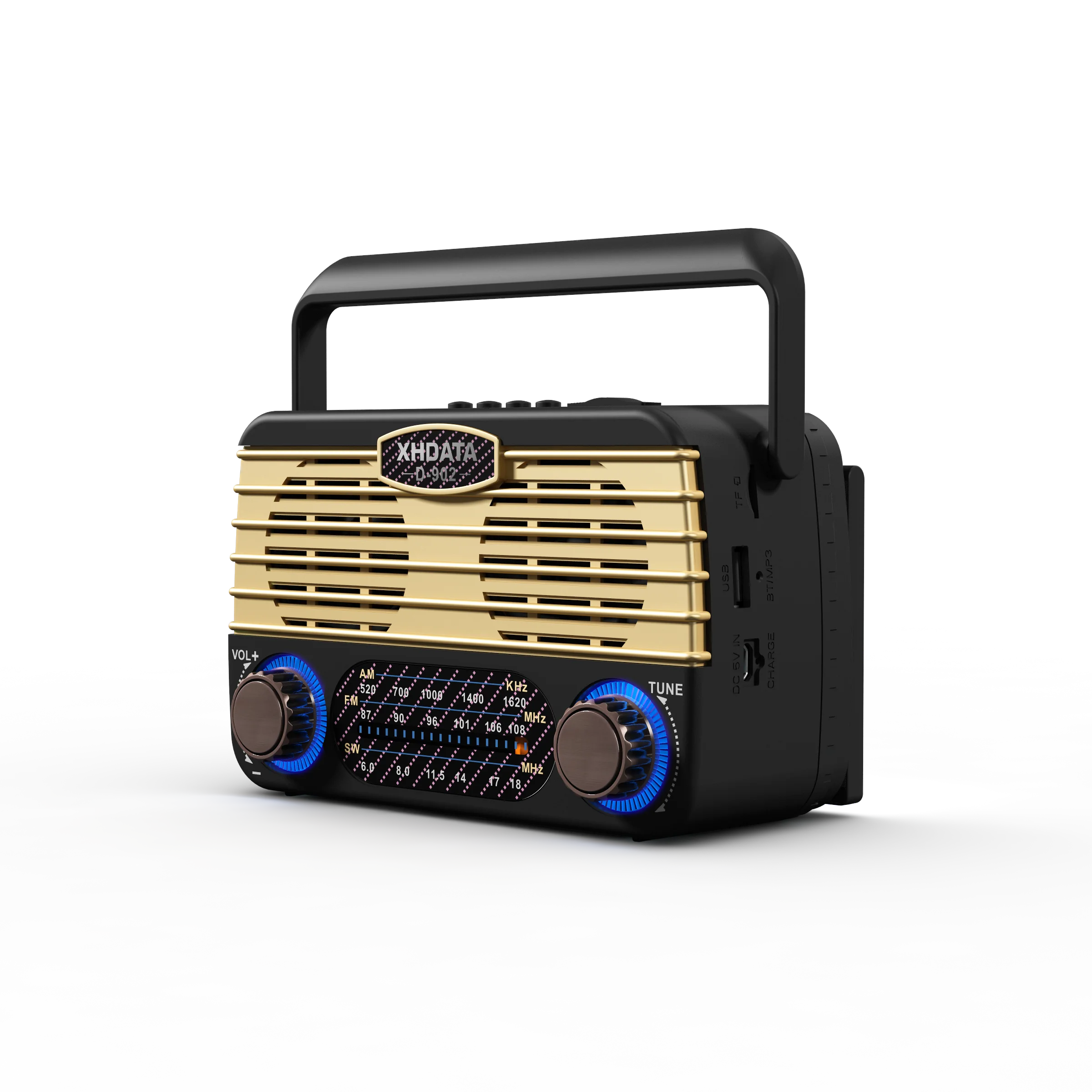 XHDATA D-902 портативный домашний Am/Fm коротковолновый Fm радио с USB/TF карты MP3 музыкальный плеер радио на солнечной батарее Retekess динамик