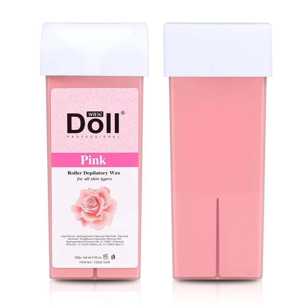 
100g Pink Rose Roll on Hot Film wax Depilatory warm Wax Hair Removal liposoluble soft Wax roller  (60775795774)