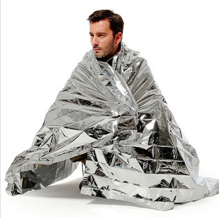 Outdoor Survival Waterproof Foil Silver Thermal Mylar Emergency Blankets