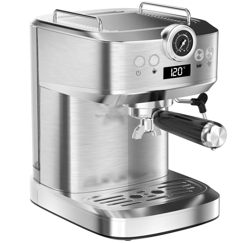 Tenfly Espresso Coffee Maker Factory Custom, Semi-automatic Italy Coffee Machine, Stainless Steel Home Espresso Machine