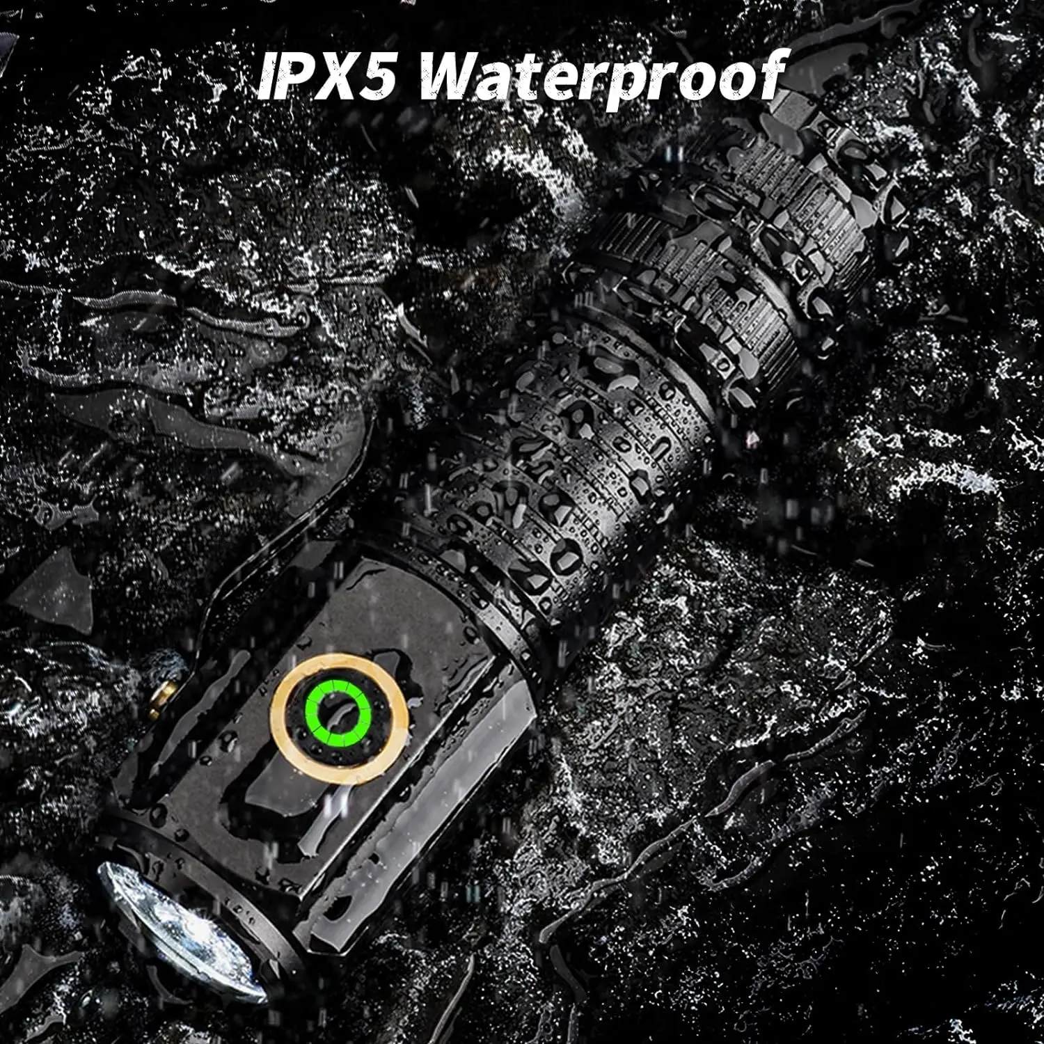 Super Bright 5000 Lumen 3 LED Tactical Flashlight Small Powerful P35 Torch With Side Metal Clip and Strong Magnetic Tail
