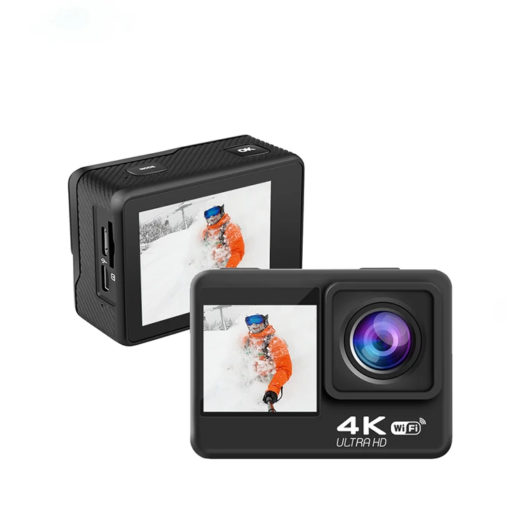 4K Go Pro Style Action Camera 60fps with 2 inch HD Screen Underwater Mini Camcorder EIS Stabilizer OEM Customized