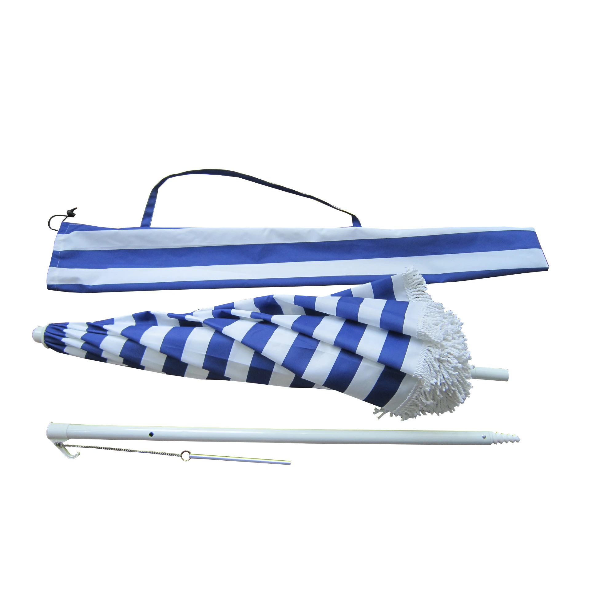 stripe color Tassel beach umbrella with screw end