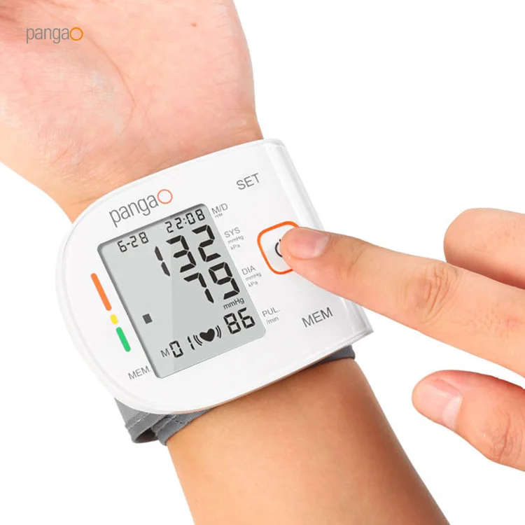 Pangao Factory CE Approved BP Machine Medical Hematomanometer Wrist Digital Blood Pressure Monitor Gauge