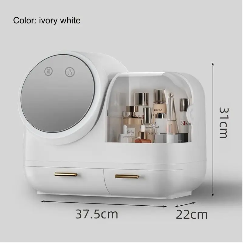 Makeup Organizer Drawers Portable Cosmetic Jewelry Storage Box Led Mirror