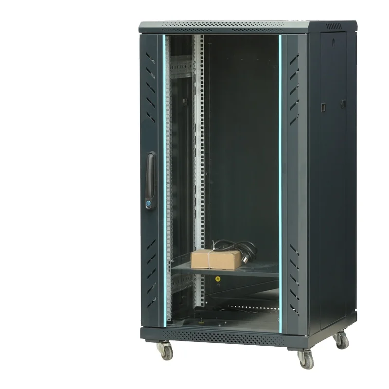 Floor Standing rack  Cabinet 9u 16u 42u center server data entry 19 inch glass door server data rack network cabinet