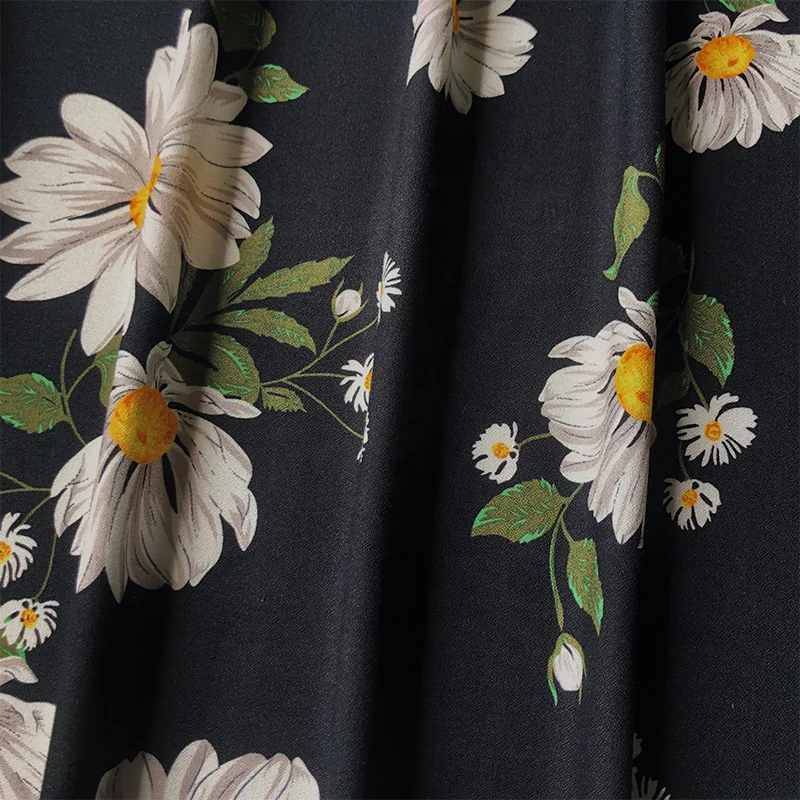 40*40 модная популярная вискозная ткань с принтом подсолнуха для женских тканей