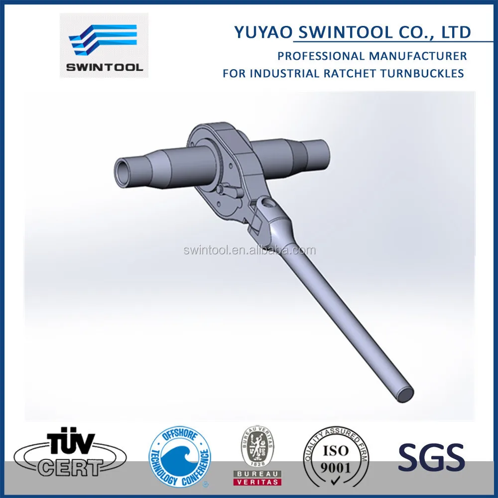 OEM ratchet turnbuckle linkage for solid compactor waste container