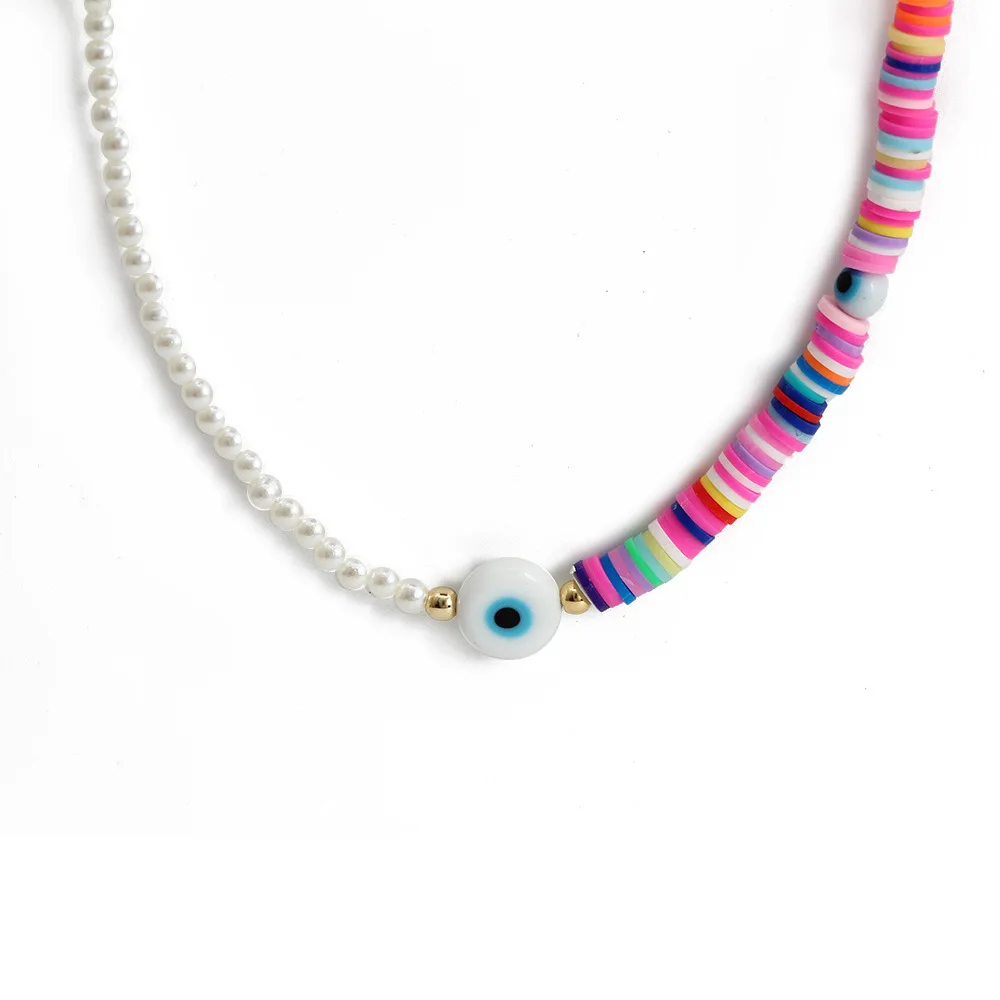 European and American standard mandarin duck style personality blue eyes necklace female creative devil eyes clavicle chain