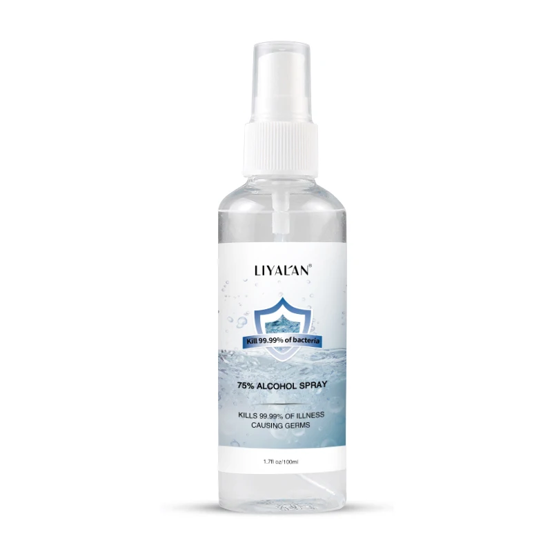OEM Factory custom 100ml mini disinfection spray 75% alcohol spray hand sanitizer