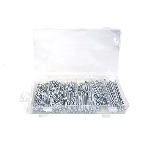 500pcs Steel Split Cotter Pin Zinc Plated Steel Split Pin Fastener Clips Straight Hairpins Holds Pins