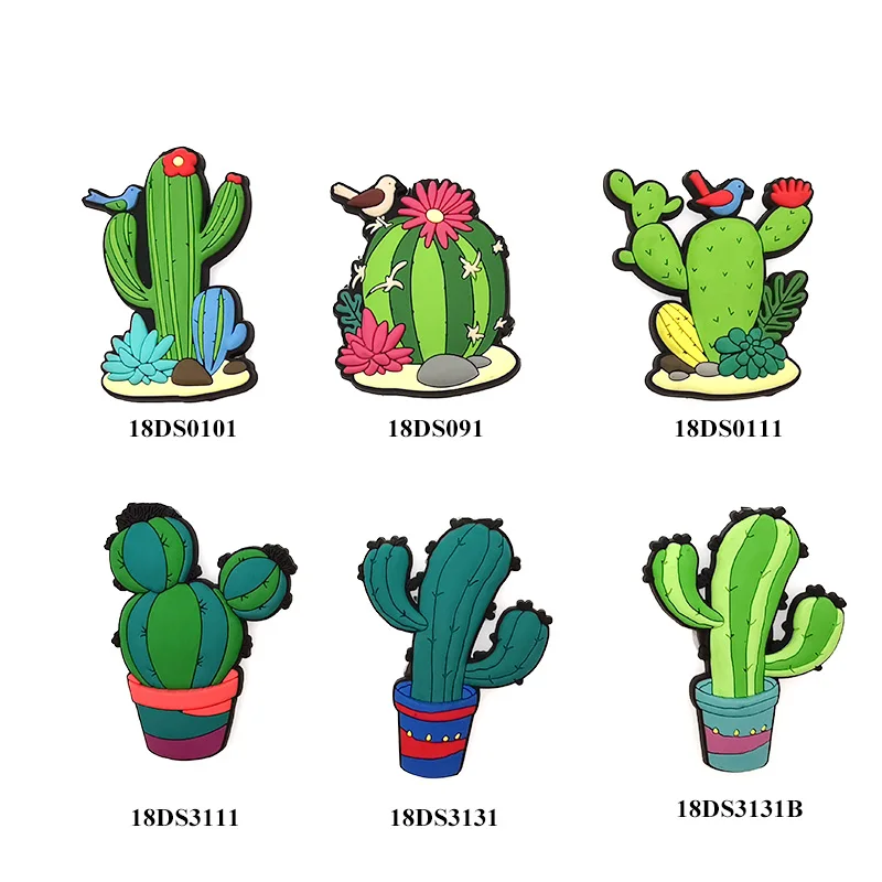 manufacturer promotional tourism souvenirs refrigerator custom logo rubber pvc cactus magnetic fridge magnet for fridge