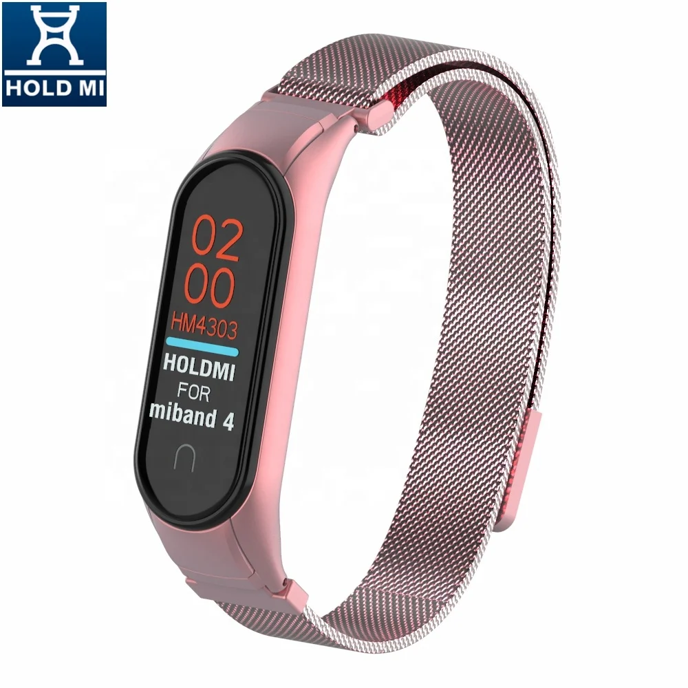 ODM holdmi 43036 series Roseo color milanese stainless steel strap for mi band 4 and 3