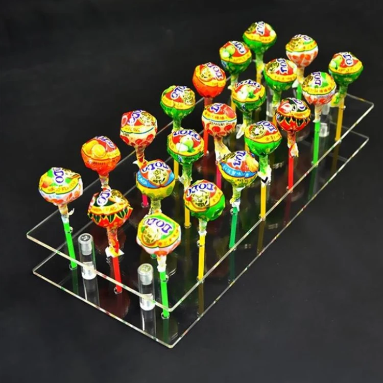 
Shopping mall acrylic candy lollipop display stand soft candy storage box double transparent partition 