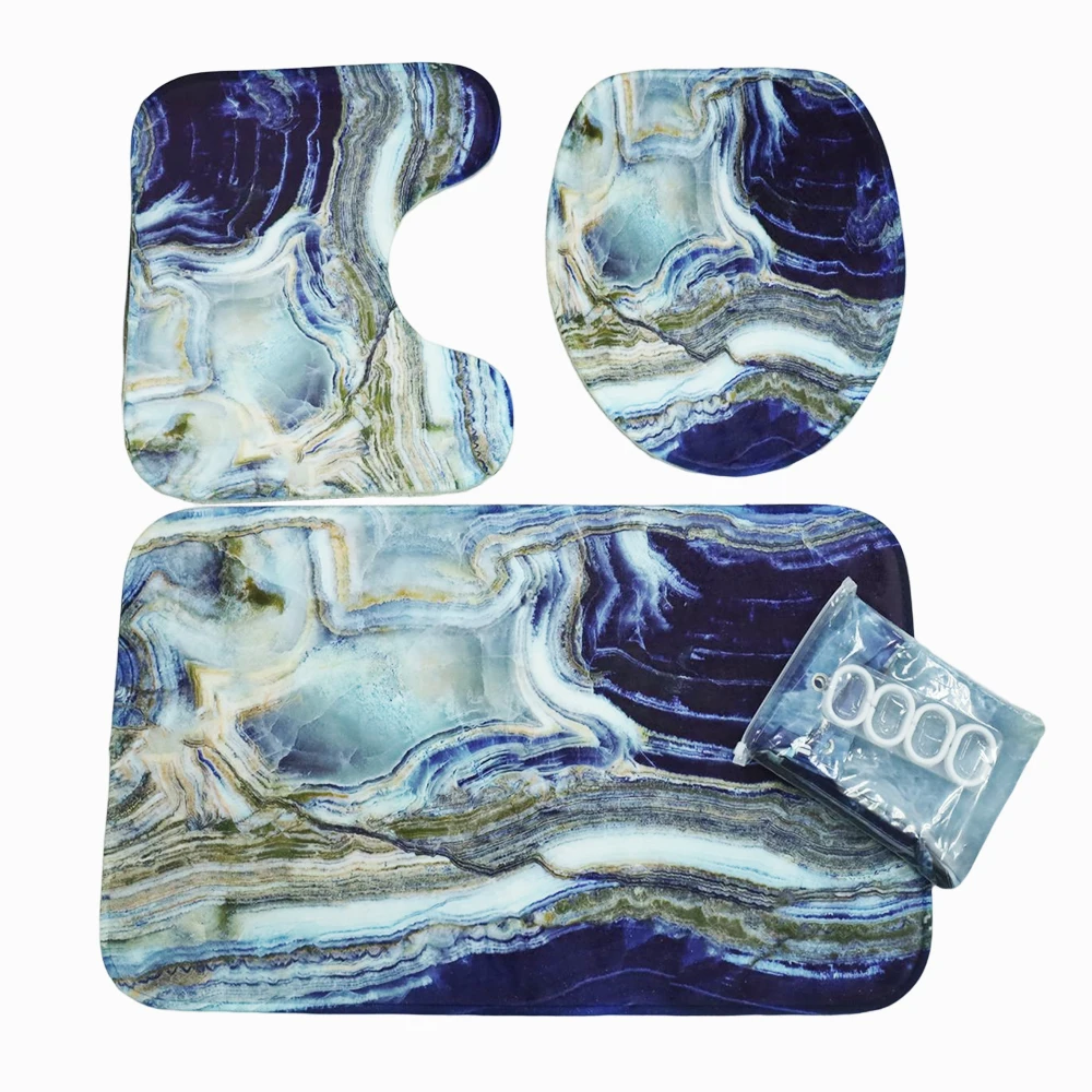 Роскошная 3d-занавеска для душа, комплект из 4 предметов для ванной комнаты, домашний декор, Прямая поставка