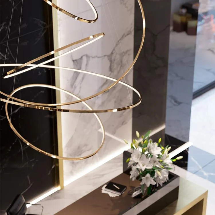 ETL cETL Approved Art Lighting Chrome Stainless Steel Pendant Contemporary Led Lights Home Chandelier Modern for Decorations