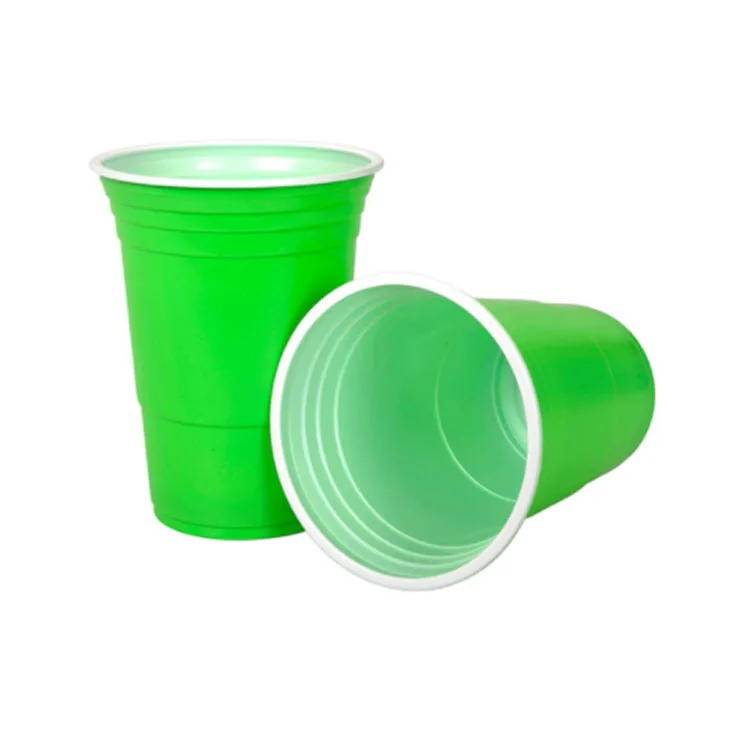 Juice Cup Clear Custom Plastic Disposable Custom Wholesale Party 16oz Black PS Beer Cup 10g 1000pcs 16OZ/510ML