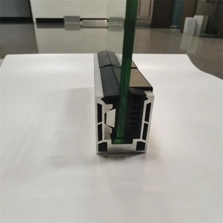 aluminum Glass Railing Clamp clip for hanging system Aluminum U-groove glass railing base profile